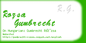 rozsa gumbrecht business card